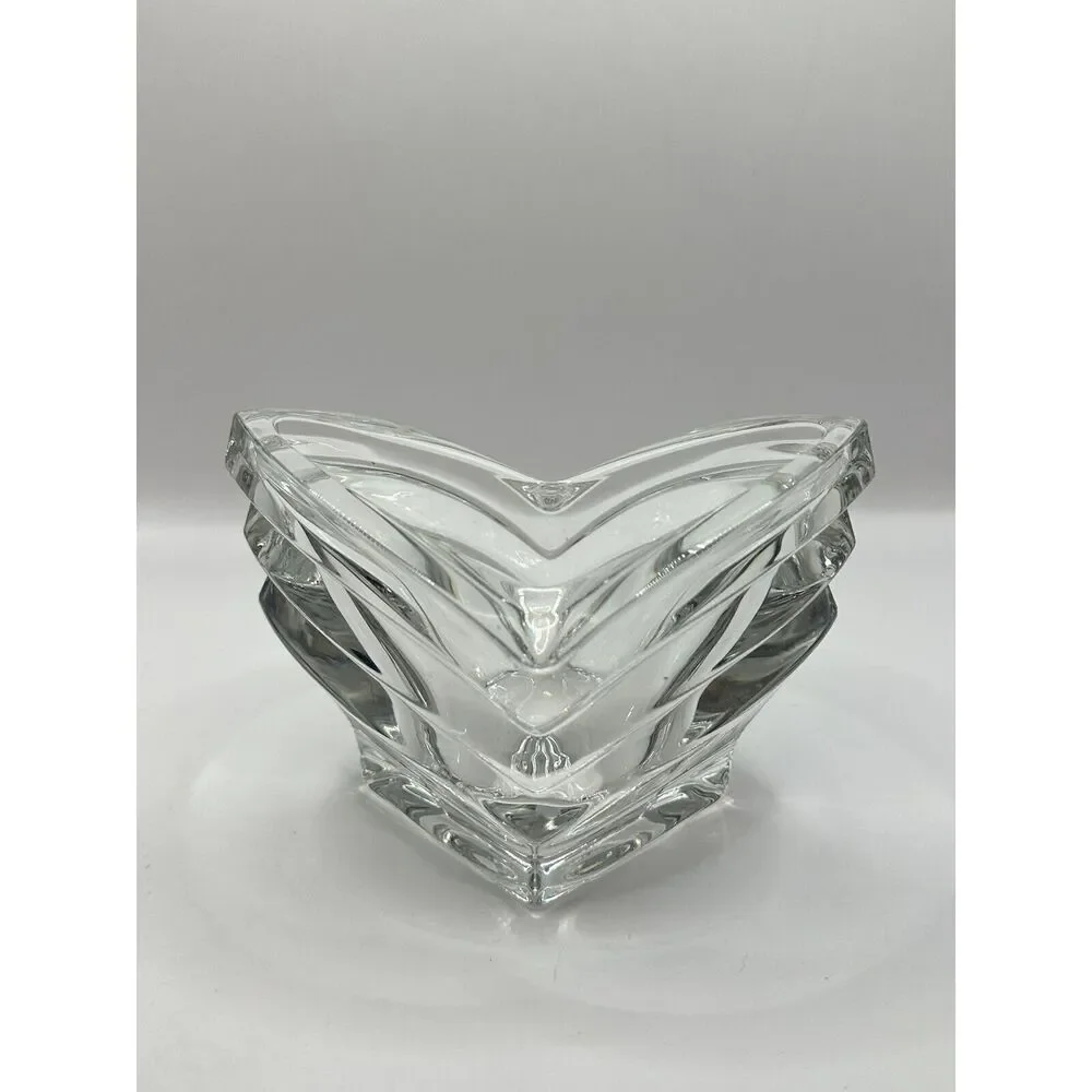 Vintage Mikasa Art Glass Lead Crystal Nut Candy Bowl Tea Light Made in Germany
